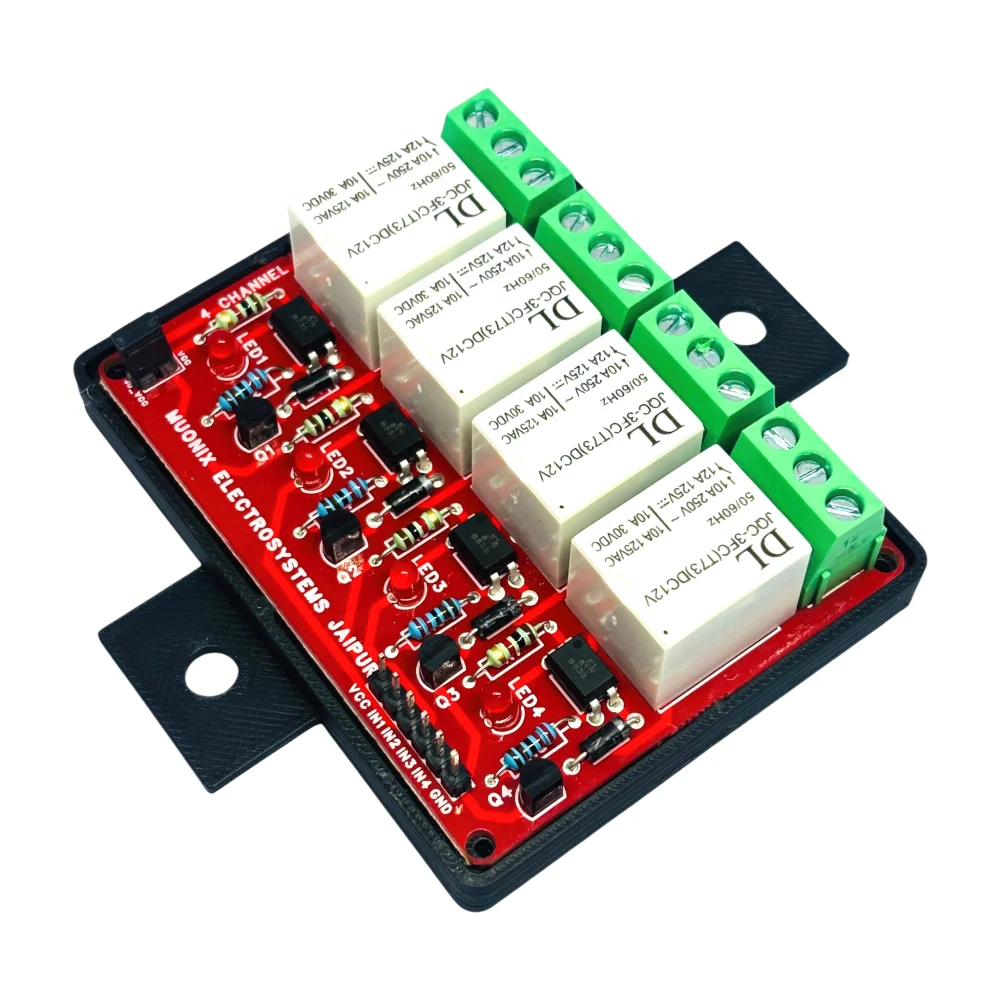 Muonix Relay Module 4ch 12v 10a with Enclosure (RLL00004B) view 2